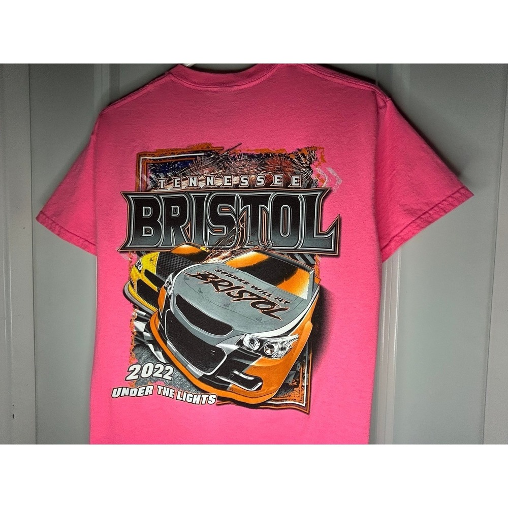 Tennessee Bristol 2022 Under The Lights Racing Big Graphic Pink T-Shirt No Flaws